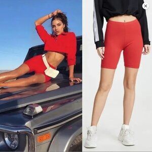NEW Cotton Citizen Siena Biker Shorts Women's Cherry Red Small